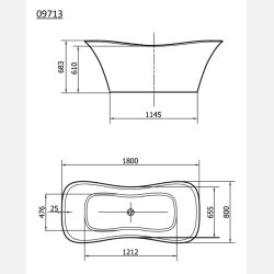 Flora fritstende badekar